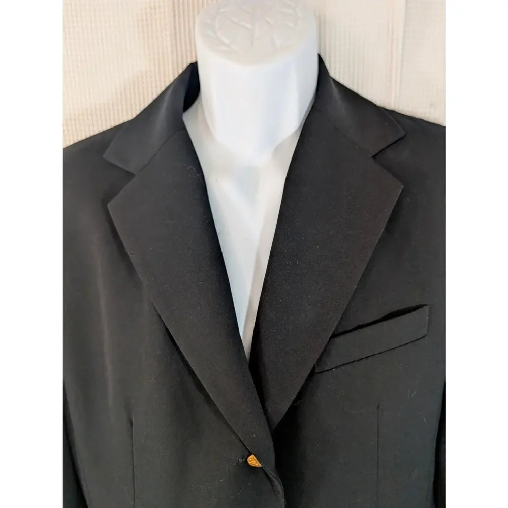 L.L. BEAN! LUXE BLACK DRESS JACKET, BLAZER, GOLD BUTTONS, MACHINE WASHABLE! 18R